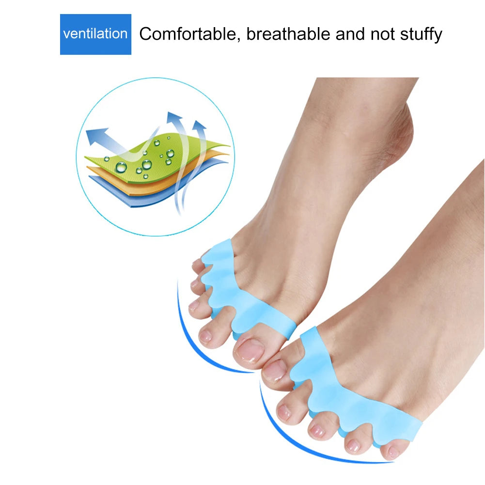 1 par protetor de dedo do pé de silicone separador de dedo do pé corretor de joanete macas de pé alisador protetor alívio da dor cuidados com os pés