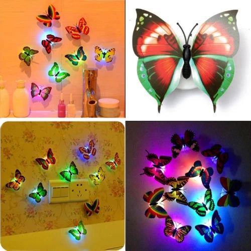 7 Cores Butterfly Lâmpada De Luz Noturna LED Home Random