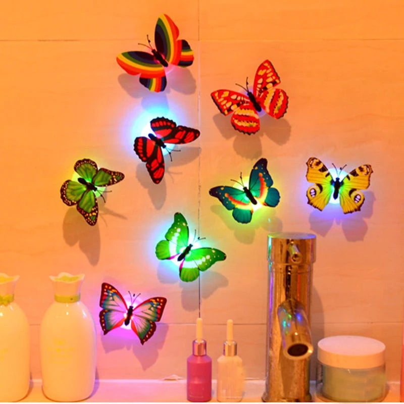 7 Cores Butterfly Lâmpada De Luz Noturna LED Home Random